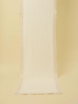 Manyavar - Cream Floral Patterned Sequined Dupatta