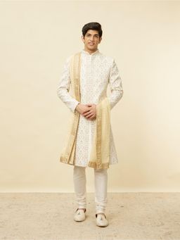 Manyavar - Biscuit Beige Self Embroidered Dupatta