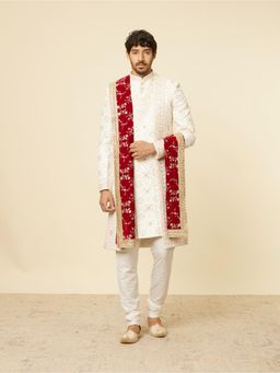 Manyavar - Classic Maroon Bel Buti Patterned Dupatta
