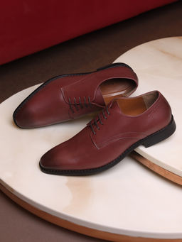 Louis Stitch - Men Maroon Premium Egyptian Crust Leather Formal Derbies