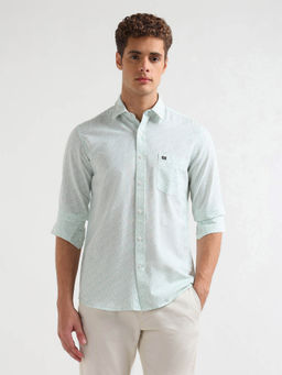 Arrow Sports - Men's Green Floral Printed Slim Fit Shirt