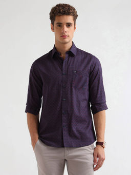 Arrow Sports - Men's Purple All Over Printed Slim Fit Shirt