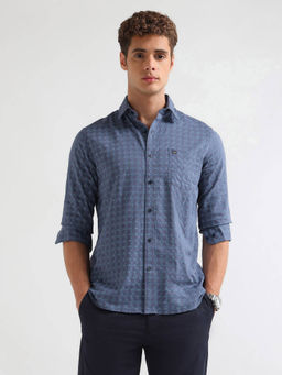 Arrow Sports - Men's Blue All Over Printed Slim Fit Shirt