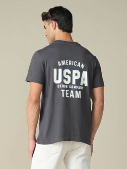 U.S. Polo Assn. Denim Co. - Men's Charcoal Muscle Fit Brand Printed T-Shirt