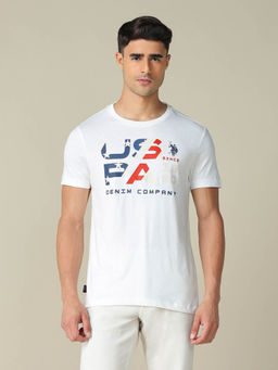 U.S. Polo Assn. Denim Co. - Men's White Muscle Fit Brand Printed T-Shirt