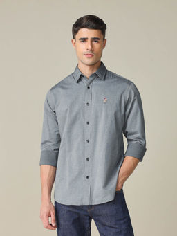 U.S. POLO ASSN. - Men's Grey Pure Cotton Tailored Fit Shirt