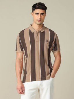 U.S. POLO ASSN. - Men's Vertical Striped Regular Fit Polo T-shirt