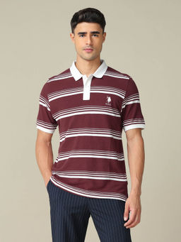 U.S. POLO ASSN. - Men's Horizontal Striped Regular Fit Polo T-shirt
