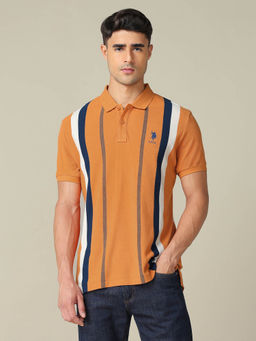 U.S. POLO ASSN. - Men's Vertical Striped Regular Fit Polo T-shirt