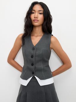Pomelo - Layered Vest - Dark Grey