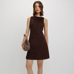 Pomelo - Asymmetric Neckline Dress - Brown