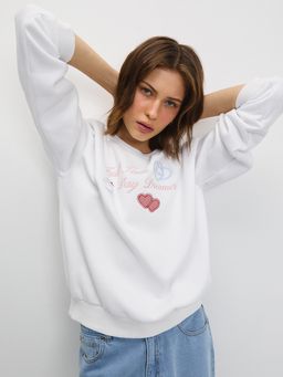 Pomelo - Embroidered Sweatshirt - White