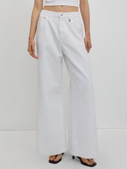 Pomelo - Wide-Leg Denim Trousers - White