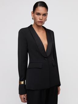 Pomelo - Shawl Lapel Blazer - Black