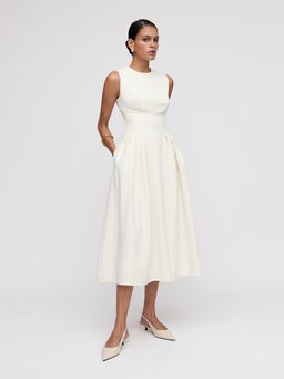 Pomelo - Sleeveless Midi Dress - Ivory