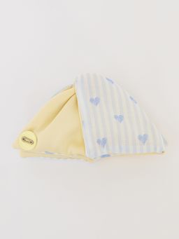 Pomelo - Button-Detail Fabric Hair Clip - Yellow/Blue