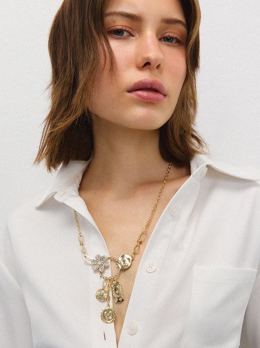 Pomelo Chain Charm Necklace - Gold