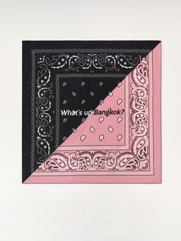Pomelo - Paisley Print Scarf - Black/Pink
