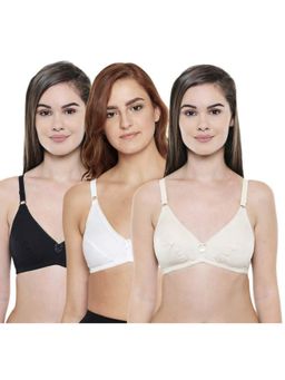 Bodycare - Pack of 3 Premium Perfect Coverage Bra In Black-Skin-White Colour