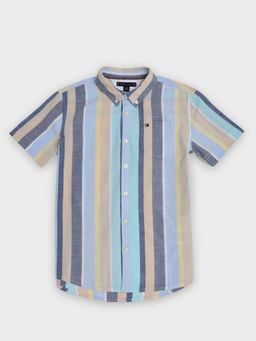 Tommy Hilfiger - Boys Striped Regular Fit Cotton Shirt