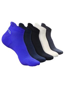 Heelium - Bamboo Ankle Socks-FreeSize UK7-11,5 Pairs,RBlue,NBlue,Black,White,DGrey (Pack of 5)