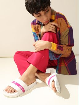 ONLY - Stripe White Sliders