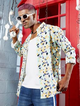 Campus Sutra - Mens Multicolour Leaf Strokes Shirt