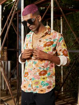 Campus Sutra - Mens Multicolour Floral Cluster Shirt