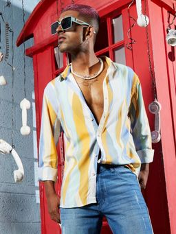 Campus Sutra - Mens Multicolour Contrast Abstract Print Shirt