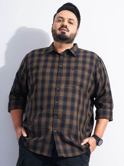 Hardsoda - Olive Checks Regular Fit Shirt