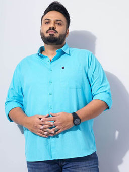 Hardsoda - Turquoise Solid Regular Fit Shirt
