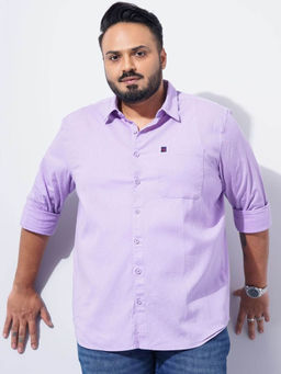 Hardsoda - Purple Solid Regular Fit Shirt