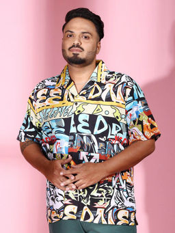 Hardsoda - Black Printed Regular Fit Shirt
