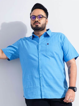 Hardsoda - Blue Solid Regular Fit Shirt
