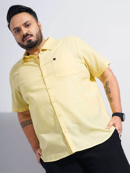 Hardsoda - Yellow Solid Regular Fit Shirt