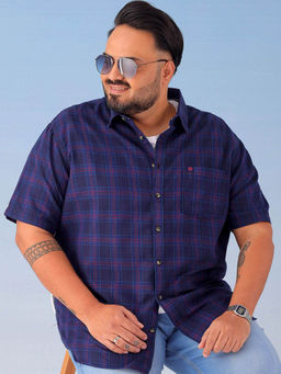Hardsoda - Blue Checks Regular Fit Shirt