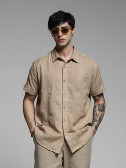 Jack & Jones - Brown Solid Regular Fit Shirt