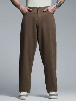 Jack & Jones - Brown Solid Regular Fit Trouser