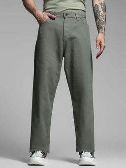 Jack & Jones - Green Solid Regular Fit Trouser