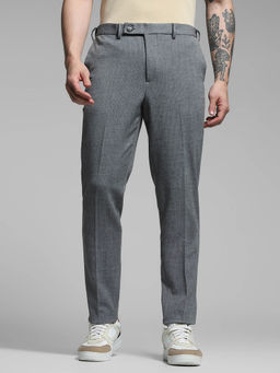 Jack & Jones - Grey Solid Slim Fit Trouser