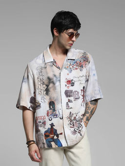Jack & Jones - Multi-Color Printed Oversized Fit Shirt