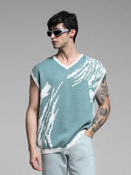Jack & Jones - Green Printed Oversized Fit T-Shirt
