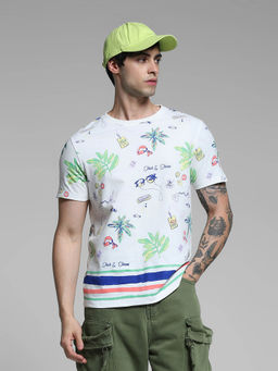 Jack & Jones - White Solid Regular Fit T-Shirt