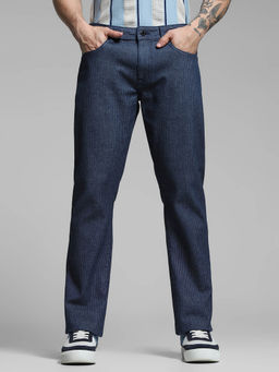 Jack & Jones - Blue Solid Regular Fit Jeans