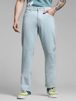 Jack & Jones - Blue Solid Regular Fit Jeans