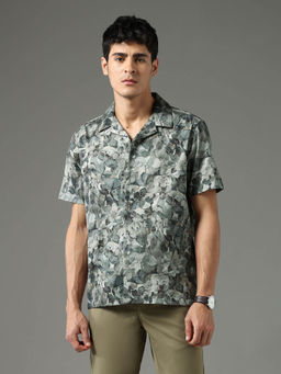 Arrow Newyork - Green Printed Slim Fit Shirt