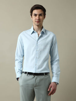 Arrow - Blue Self Design Slim Fit Shirt