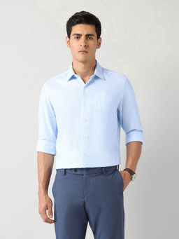 Arrow - Blue Self Design Regular Fit Shirt