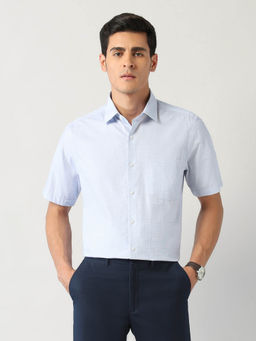 Arrow - Blue Self Design Regular Fit Shirt