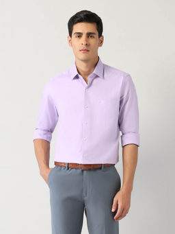 Arrow - Purple Self Design Slim Fit Shirt